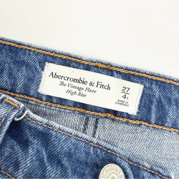 Abercrombie & Fitch The Vintage Flare High Rise Medium Dark Wash - Picture 12 of 13